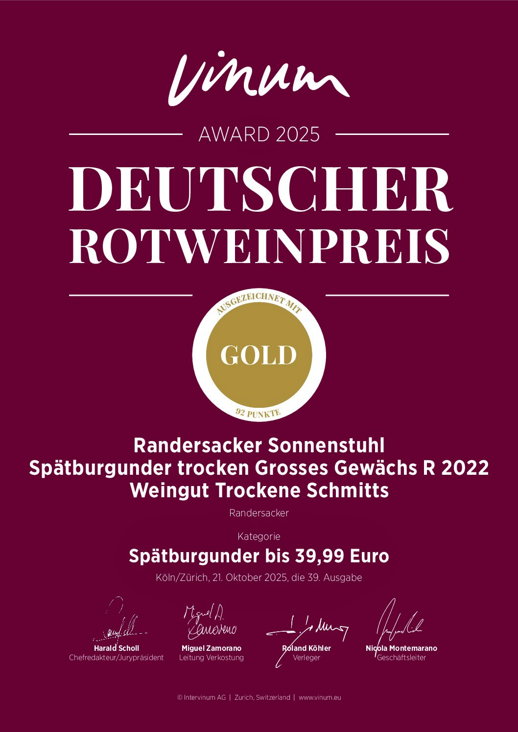 Spätburgunder >R< <br>GROSSES GEWÄCHS <br>Sonnenstuhl 2 Deutscher Rotweinpreis 2025 A4 1 881 pdf