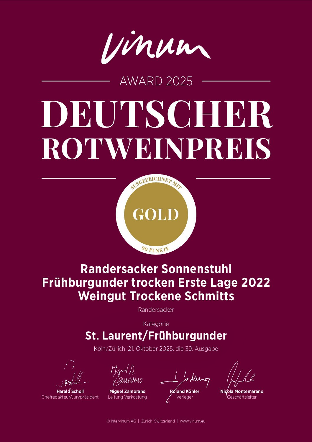 Frühburgunder <br>ERSTE LAGE <br>Sonnenstuhl 2 Deutscher Rotweinpreis 2025 A4 1 882 pdf