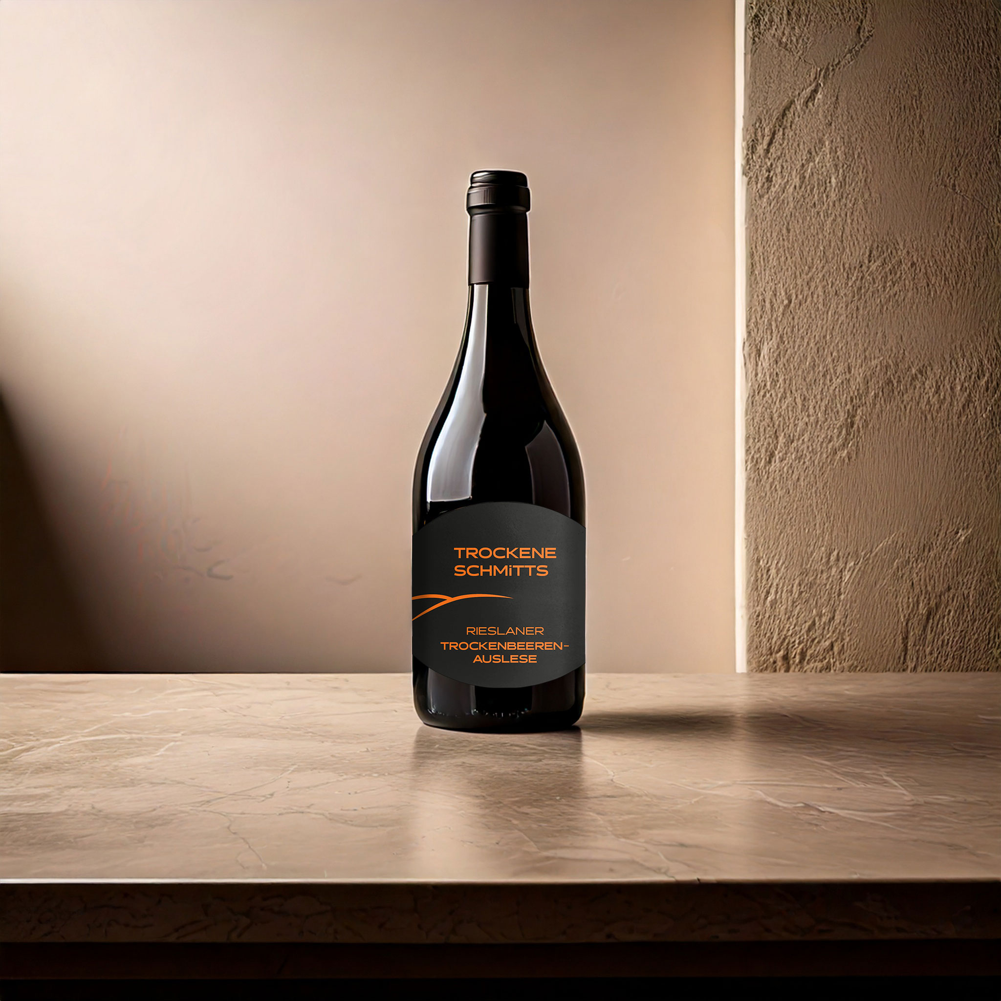 Kleine Flasche suesswein rieslaner trockenbeerenauslese